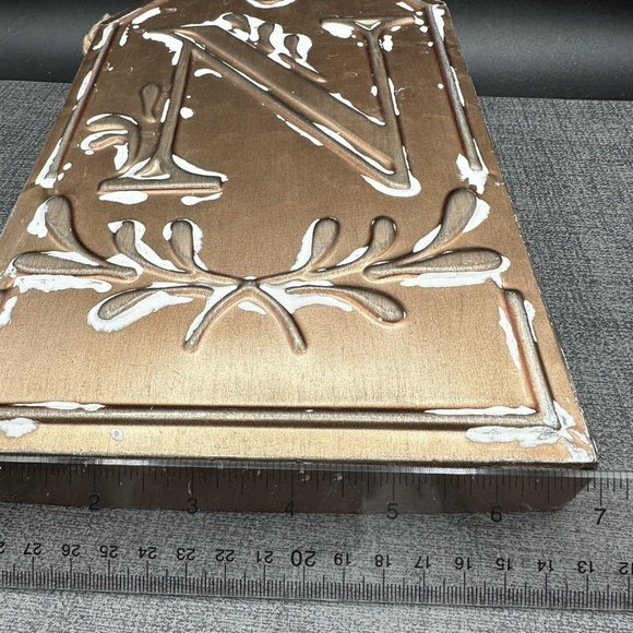 Ashland Rustic Letter "N" Monogram Initial Letter 12” Hanging Metal Wall Decor - Picture 6 of 10